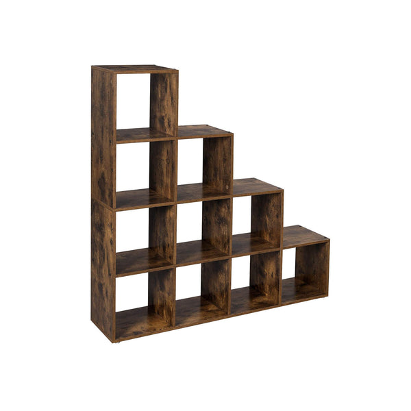 Segenn's trappenhuis boekenkast - met 10 kubussen - Kast - ladderplank - scheidingswand - vintage - donkerbruin