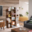 Segenn's Boekenkast - Boekenrek - Boekenkast industrieel - Met 13 Vakken - Boekenstandaard - Vrijstaande Kast - Hout - Industrieel - Bruin