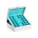 Segenn's Discrete juwelendoos met 2 niveaus voor kettingoorbel / premium juwelendoos / juwelenhouder / juwelendoos / opbergdoos / ketting, oorbellen, ring, horloge / ook handig voor in de koffer / cadeauartikel / juwelendoos / juwelendoos dames, Wit