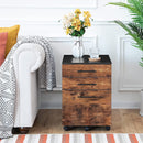 Segenn's Plov ladeblok - ladeblok met wielen - Rolcontainer - archiefkast met 2 lades - Bruin/Zwart -  ‎40 x 40 x 65 cm