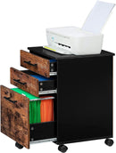 Segenn's Plov ladeblok - ladeblok met wielen - Rolcontainer - archiefkast met 2 lades - Bruin/Zwart -  ‎40 x 40 x 65 cm