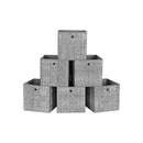 Segenn's Opbergdozen - set van 6 - Opvouwbare Stoffen Dozen - Niet-geweven Stof - Kubussen - Opbergmanden - Organizer voor Speelgoed - Kleding - Grijs Heide