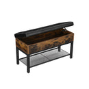 Segenn's Charlottetown opbergkist - schoenenbank - opbergbank - poef - vintage bruin zwart - 70x30x45 cm