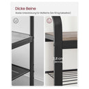 Segenn's Japura kapstok met zitje - kapstok met schoenenrek  - Garderoberek met 9 afneembare haken -  2 gaasplanken - industrieel kapstok - grijs-zwart - 183 cm