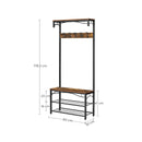 Segenn's 	Livingston kapstok - kapstok staand - kapstok haken - met schoenenrek - Garderoberek - kapstokken - metalen frame 80 x 32 x 178,5 cm