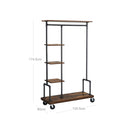 Segenn's 5ster Industrieel Kledingrek op Wieltjes - Kapstokken - Kledingstang - Kledingrekken - Vintage - 4 Wielen - 5 Legplanken