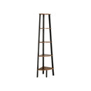 Segenn's Industrieel design hoekplank 5 legplanken, boekenplank met 5 planken in industrieel design, ladderplank met metalen frame, voor de woonkamer, kantoor, Vintage, 32,5 x 159 x 34 cm (bxhxd)