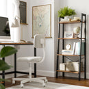 Segenn's Boekenrek - Boekenkast - 4 niveaus ladderplank - metaal - eenvoudige montage, - stabiel- -vintage bruin-zwart