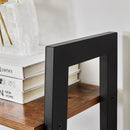 Segenn's Boekenrek - Boekenkast - 4 niveaus ladderplank - metaal - eenvoudige montage, - stabiel- -vintage bruin-zwart