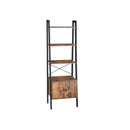 Segenn's Boekenkast - staande plank - ladderplank - boekenplank met kast - woonkamerplank - 4 planken - 56 x 34 x 173 cm
