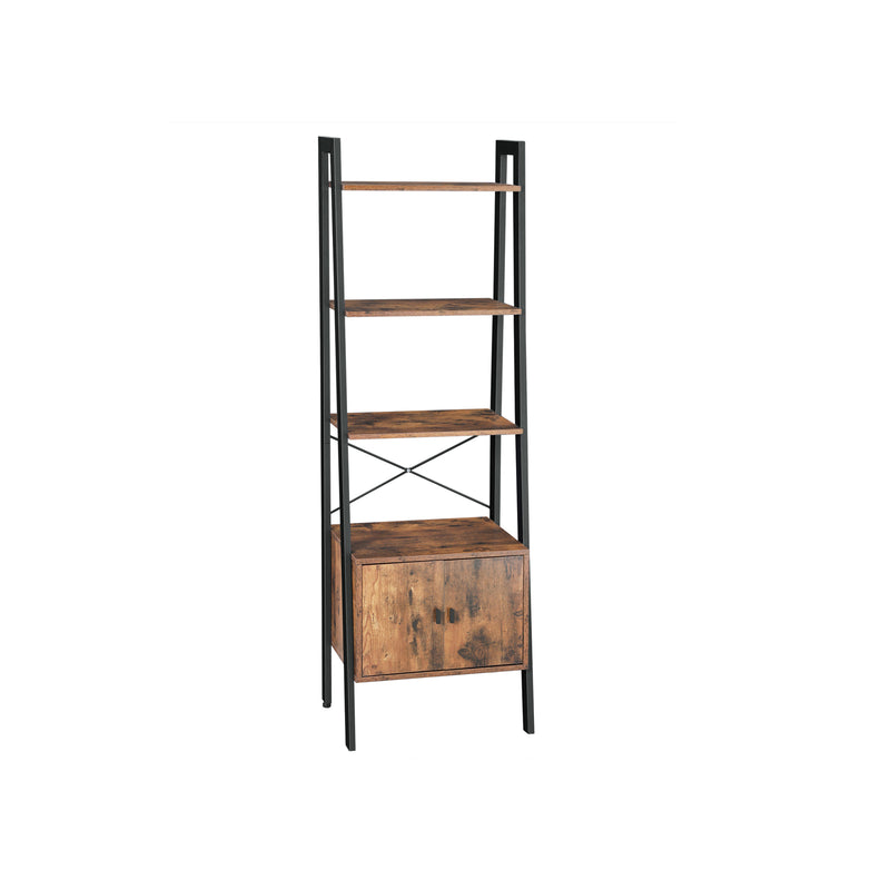 Segenn's Boekenkast - staande plank - ladderplank - boekenplank met kast - woonkamerplank - 4 planken - 56 x 34 x 173 cm