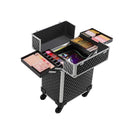 Segenn's cosmetica koffer - Make-up Koffer - Make-up Trolley - Met handgreep - Met 4 uittrekbare vakken - Zwart