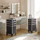 Segenn's Zaire beautykoffer - make-upkoffer - grote trolley - met wielen - professioneel - 4 universele wielen - zwart
