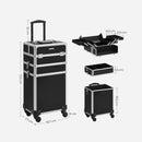 Segenn's Zaire beautykoffer - make-upkoffer - grote trolley - met wielen - professioneel - 4 universele wielen - zwart