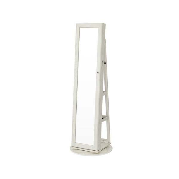 Segenn's August Sieradenkast - Spiegelkast - Met 160 cm hoge  - spiegel 360°  - Afsluitbaar met ladderplank
