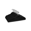 Segenn's Fluwelen kleerhangers 20-pack -  antislip - oppervlak dubbele inkeping 360 ° roterende haak - zwart