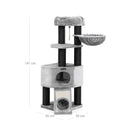 Segenn's Krabpaal - Grote - met pluizig uitkijkplatform - Lichtgrijs - 141 cm