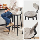 Segenn's Tamarin Barkrukken - set van 2 - barstoelen - keukenstoelen met metalen frame - zithoogte 73,2 cm  - industrieel  -= greige/zwart