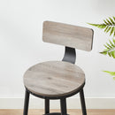 Segenn's Tamarin Barkrukken - set van 2 - barstoelen - keukenstoelen met metalen frame - zithoogte 73,2 cm  - industrieel  -= greige/zwart