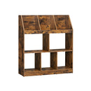 Segenn's BoekenKast - 5 vakken onder - 3 vakken boven - 90 x 28 x 100 cm - Vintage Bruin
