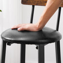 Segenn's Montrial Barkruk Industrial - Set van 2 - Barstoel Kruk - Max. Draagvermogen 120 KG - Zwart - Bruin