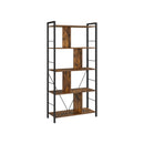 Segenn's Jizi Boekenkast - 5 Tier Rekeenheid - Kantoorrek - Open Compartimenten - Industrieel - Bruin Zwart