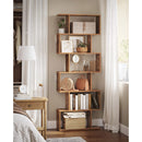 Segenn's Boekenkast - plank - Open Kast - vrijstaande kast - decoratieve plank met 6 niveaus - vintage - donkerbruin