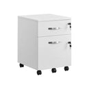 Segenn's ladeblok - ladeblok op wieltjes - Afsluitbaar - Verrijdbare container 2 sloten - Archiefkast met 2 lades en 5 wielen - Verstelbare Hangmap - wit