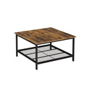Segenn's Salontafel Industrieel - Vintage Tafel - Salontafels Hout - Industrieel - Bruin/Zwart - 80 x 80 x 45 cm