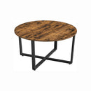 Segenn's Salontafel - Salontafel Rond - Metalen Frame - Industrieel - Vintage Bruin-Zwart
