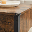 Segenn's Danube opklapbaar salontafel - salontafel met verborgen opbergruimte - Tafel mesh plank - voor woonkamer - industrieel - vintage bruin-zwart - 100 x 55 x 47 cm