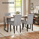 Segenn's King Eetkamerstoelen - set van 2 keukenstoelen - gestoffeerde stoelen - massief houten poten - hoge rugleuning - hoes van katoen-linnenmix - lichtgrijs