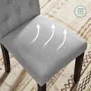 Segenn's King Eetkamerstoelen - set van 2 keukenstoelen - gestoffeerde stoelen - massief houten poten - hoge rugleuning - hoes van katoen-linnenmix - lichtgrijs