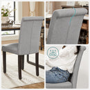 Segenn's King Eetkamerstoelen - set van 2 keukenstoelen - gestoffeerde stoelen - massief houten poten - hoge rugleuning - hoes van katoen-linnenmix - lichtgrijs