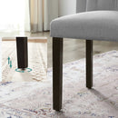 Segenn's King Eetkamerstoelen - set van 2 keukenstoelen - gestoffeerde stoelen - massief houten poten - hoge rugleuning - hoes van katoen-linnenmix - lichtgrijs