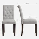 Segenn's King Eetkamerstoelen - set van 2 keukenstoelen - gestoffeerde stoelen - massief houten poten - hoge rugleuning - hoes van katoen-linnenmix - lichtgrijs