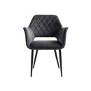 Segenn's Chic Eetkamerstoel - Gestoffeerde Stoel - Fluwelen Bekleding - Grijs