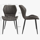 Segenn's Berwyn Eetkamerstoelen set van 2 - Keukenstoelen - Grijs - metalen poten - houten plaat - PU - schuimvulling