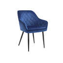 Segenn's Moscow Eetkamerstoelen Loui - woonkamerstoel - blauw - Metaalpoot - Fluweel - Velvet eetstoel
