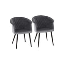 Segenn's Eetkamerstoel - Eetkamerstoel set van 2  - metalen poten - fluweel - belastbaar tot 110 kg - Grijs