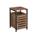 Segenn's Nachtkastje - Bijzettafel - Met plank - Metaal - Industrieel - Hazelnootbruin-Zwart 40 x 40 x 60 cm