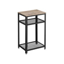 Segenn's Ely - Bijzettafel - Nachtkastje - Industrieel - Hout - Vintage - Greige zwart