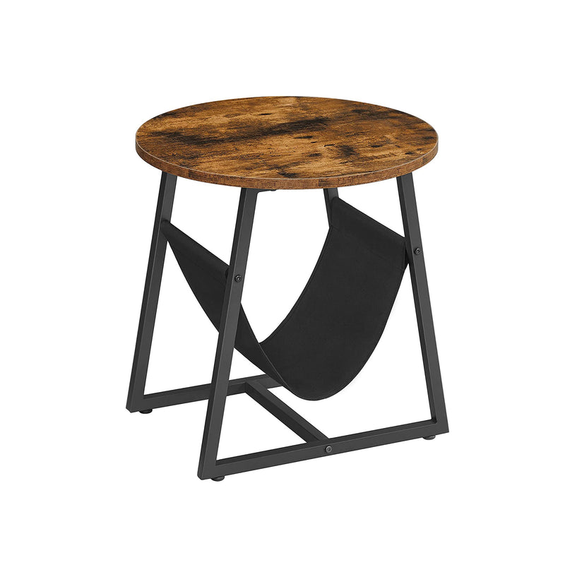 Segenn's Sandiego bijzettafel - rond nachtkastje - salontafel - met opbergruimte - 50 x 50 cm - industrieel design - vintage bruin-zwart
