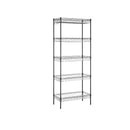 Segenn's keukenrek - metalen rek - staande plank met 4 haken - PP-platen - verstelbare planken -  draagvermogen tot 100 kg - zwart - 60 x 30 x 150 cm