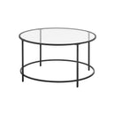 Segenn's Wakefield2 Salontafel Ronde - salontafel industrieel - Tafel - Zwart Ijzeren Frame - 84 cm