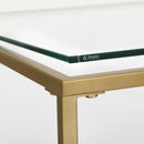 Segenn's Salontafel met gehard glas - salontafel met gehard glas en fijnmazig roosterblad - gemaakt van metalen frame - stabiel - Goud-transparant - 106 x 55 x 45 cm (L x B x H)