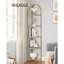 Segenn's Okra Hoek Boekenkast  - Badkamerkast - Staande Rekken  - Eenheid Metalen Frame - Planken Gehard Glas Roestvrij - Goud