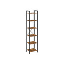 Segenn's Luxe2 - Boekenkast - Opbergrek - Open Kast - 6 Niveaus - Vintage - Industrieel - Bruin - Zwart - Bewerkt Hout - Metaal