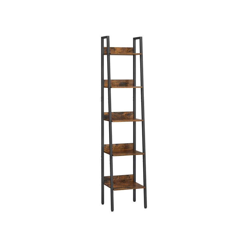 Segenn's boekenkast - ladderplank - staande plank - industrieel - bruin-zwart