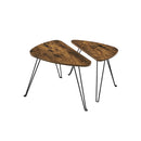 Segenn's Bijzettafels - Tafels - Salontafels - set van 2 bijzettafels - voor woonkamer - eetkamer - slaapkamer - industrieel design - Vintage Bruin-Zwart
